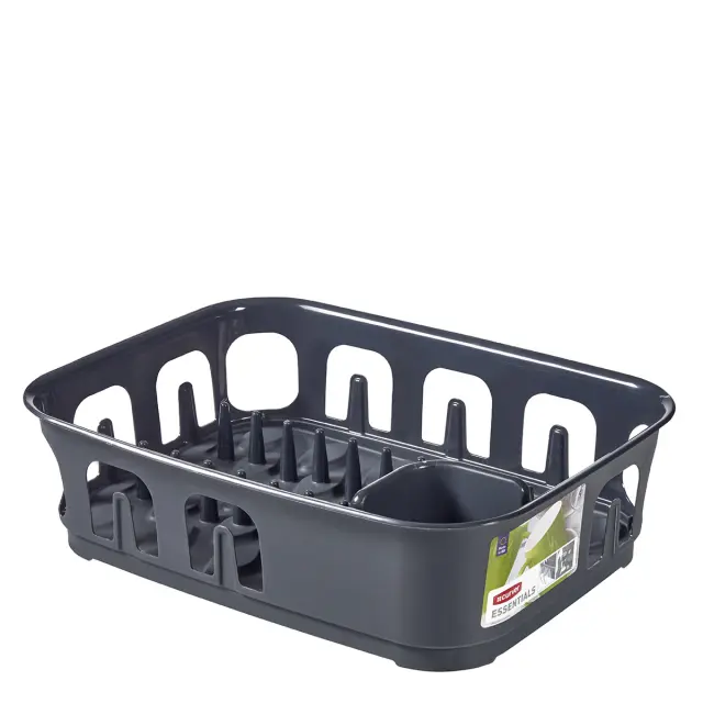 Πιατοθήκη Essentials Παραλληλόγραμμη Σκούρο Γκρι 39.5x30x11cm