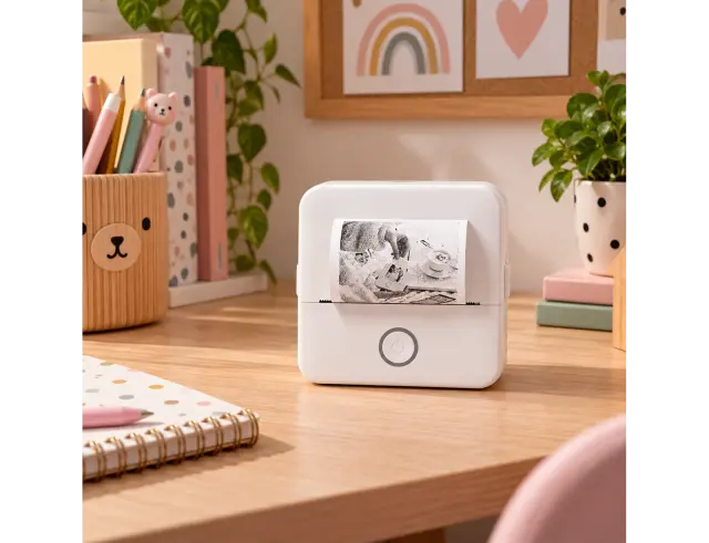 Mini Ασπρόμαυρος Εκτυπωτής Be Mix (HT0125) - Type-C, Bluetooth - Λευκό HT0125