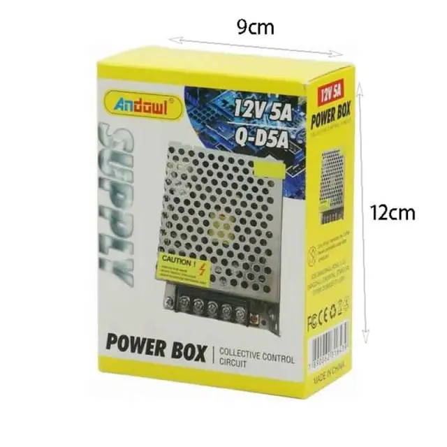 Andowl Τροφοδοτικό Ρεύματος 12V 5A 60W Q-D5A – Power Supply Box 0751073 2