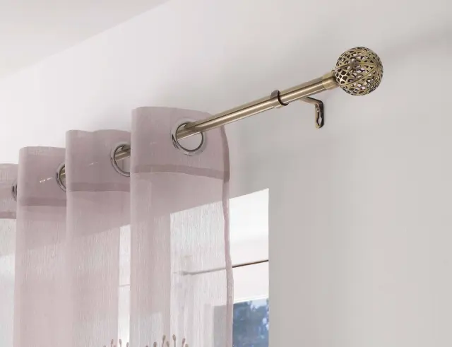 Μονό Κουρτινόξυλο Globa Douceur d'intérieur με διάμετρο 19mm και επέκταση 120 - 210cm - Brass 1900289