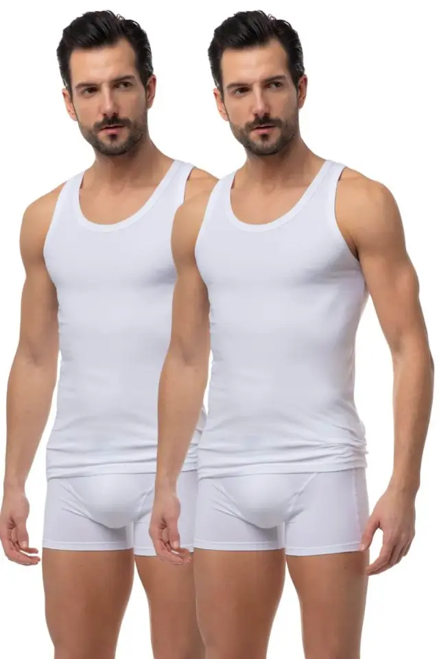 Minerva Sporties Αμάνικη Ανδρική Φανέλα 2Pack 12014-005 - ΛΕΥΚΟ - S