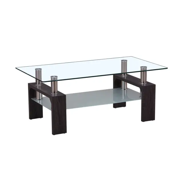 Τραπεζάκι Σαλονιού CAMERON Γυαλί/Μελαμίνη Wenge/Clear 110x60x45cm