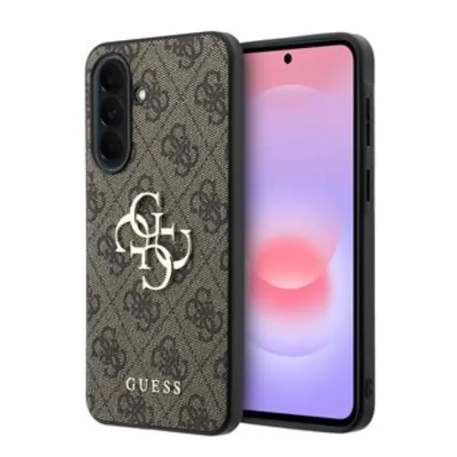 Guess PU 4G Metal Logo Case for Samsung Galaxy A37 Brown