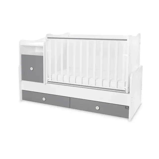 Lorelli Πολυμορφική κούνια - κρεβάτι "Trend Plus" 70/160 TRIO White - Stone grey Λευκό