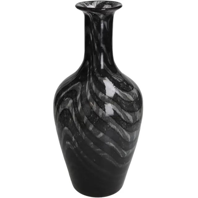 Βάζο Μαύρο Γυαλί 17x17x36cm