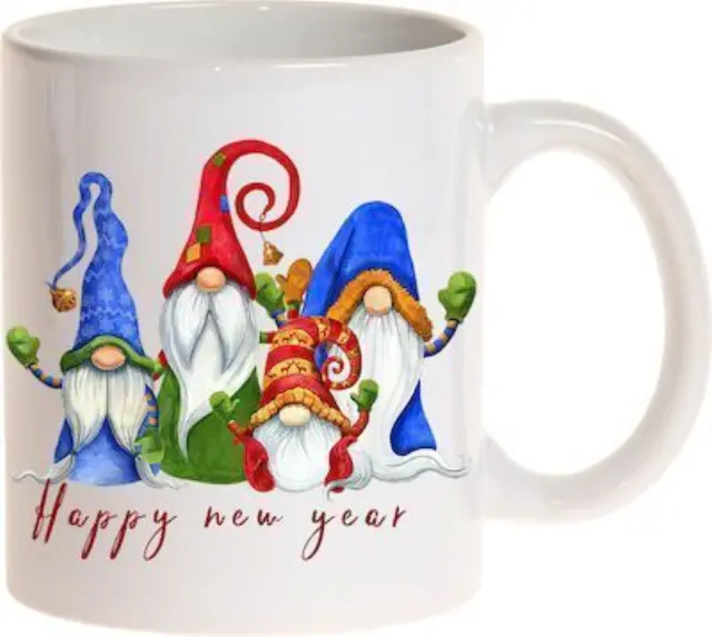 κούπα κεραμική χριστουγεννιάτικη Happy new year (κωδ. 3584)