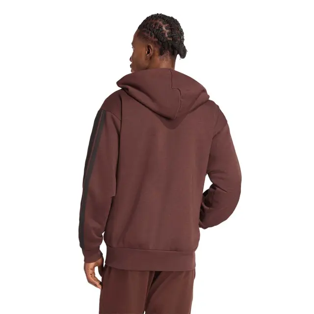 adidas Sportswear Men's 3Stripes Fleece Full-Zip Hoodie Μπορντό JX0697 (adidas Sportswear) 2