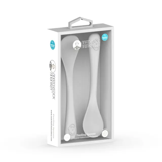 Matchstick Monkey Κουτάλια Φαγητού (Σετ 2τμχ) Feeding Spoons Cool Grey