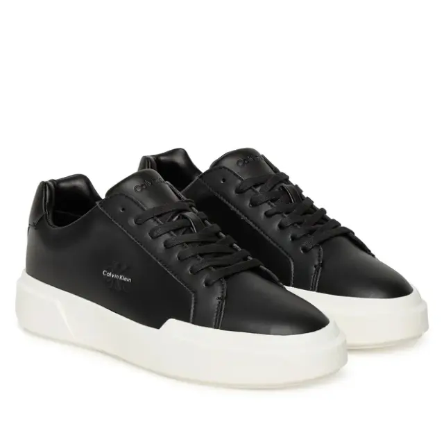 Γυναικεία Δερμάτινα Sneakers Calvin Klein YW0YW01947-0GM Μαύρα Μαύρο - 36 2