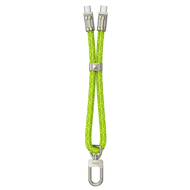 Καλώδιο Φόρτισης/Λουράκι Καρπού Hoco GH5 USB-C σε USB-C 60W 3A Braided Πράσινο 22cm