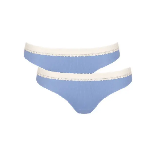 Sloggi Γυναικείο Brazil GO Ribbed H Brazil - Διπλό Πακέτο, Χρώμα Γαλάζιο - S
