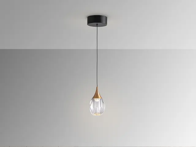 CORINA Lamp 1L Black-Copper | Κρεμαστό Φωτιστικό Οροφής με LED Μαύρο Χάλκινο