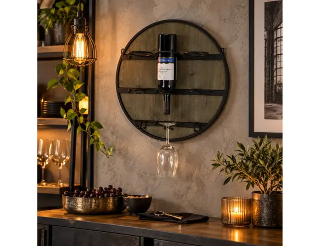 Bάση για Μπουκάλια Κρασιού Home & Styling 3 Θέσεων, με διαστάσεις 50x50x13,5cm HZ1911180