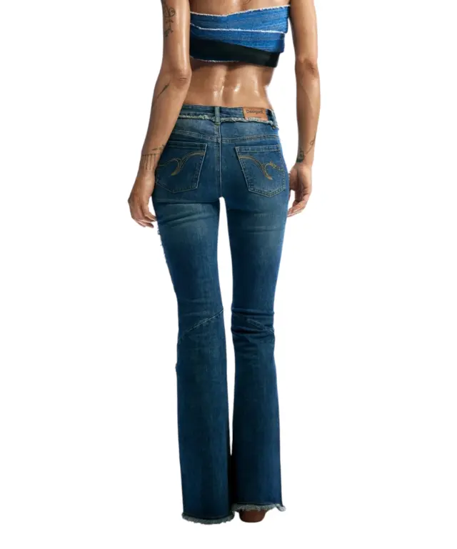 Desigual - Γυναικείο Παντελόνι Τζιν Bootcut 26SWDD09-5008 Μπλε 2