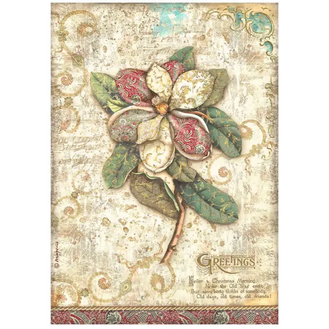 Ριζόχαρτο decoupage χριστουγεννιάτικο Stamperia 21x29cm, Christmas Greetings, Flower