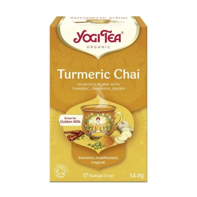 YOGI TEA Turmeric Chai Βιολογικό Αφέψημα με Κουρκουμά, Κανέλα και Τζίντζερ 34γρ, 17 φακελάκια