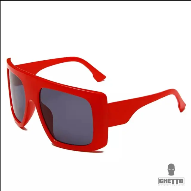 Ghetto The Big Frame Women Trendy Oversized Sunglasses Red