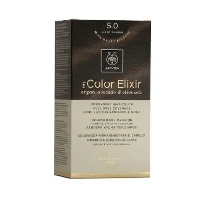 Apivita My Color Elixir 5.0 Μόνιμη Βαφή Μαλλιών Χρώμα - Καστανό Ανοιχτό, 50ml