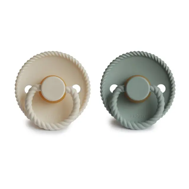 Σετ 2 Πιπίλες Latex FRIGG Rope Cream/Sage 0-6 Μηνών Baby Oliver 2
