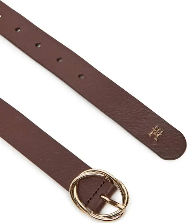 Tommy Hilfiger Γυναικεία Μικρή Ζώνη Th Chic 2.5 από Λείο Φυσικό Δέρμα Καφέ 90cm 3