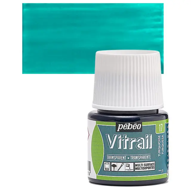 Pebeo Vitrail Διάφανο Σμάλτο - 17 Turquoise - 45ml