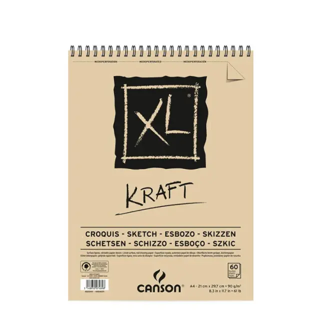 Μπλοκ Canson XL Kraft (Χαρτί Κραφτ) 90g/m² - A4 21x29.7cm - 60 Φύλλα