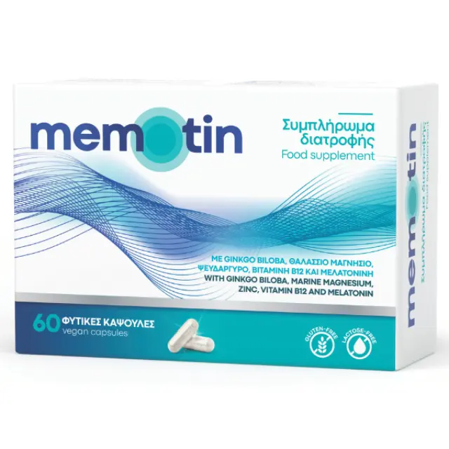 BioAxess Memotin | Συμπλήρωμα Διατροφής για την Ενίσχυση της Μνήμης και τις Εμβοές | 60 Φυτικές Κάψουλες