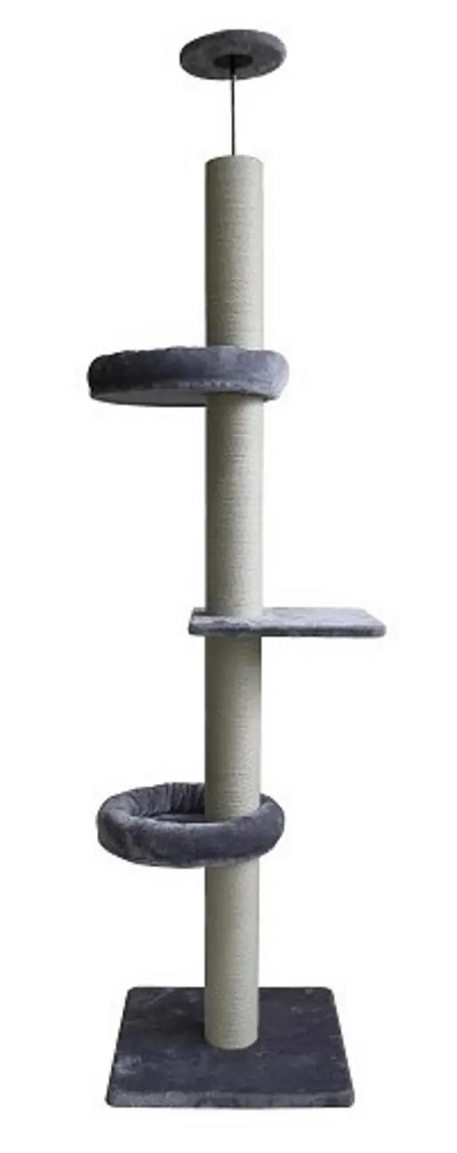 Pet Interest Γατόδεντρο Cat Tower To Ceiling Grey 2 Nests (60x60x248cm) 128x45x45cm Μονόχρωμο