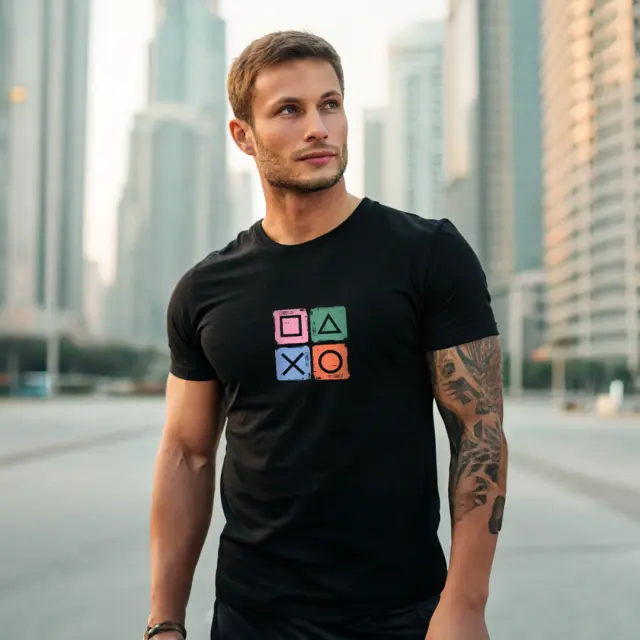 T-shirt Noshame® Μαύρο με τύπωμα Playstation - 122319 - XXL