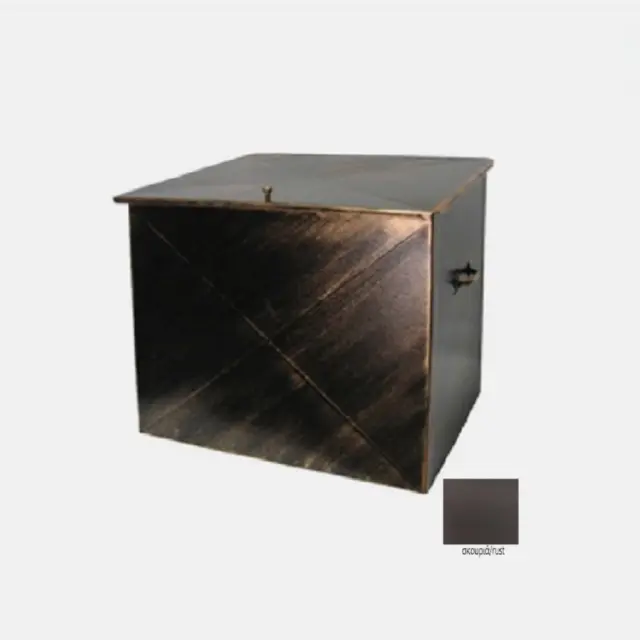 Μεταλλικό Κουτί Αποθήκευσης Ξύλων 63x54x44cm Σκουριά-Rust / 103R 2