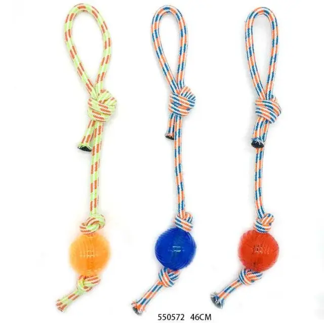 Παιχνίδι σκύλου σχοινί με μπάλα TPR - 46cm - 12pcs - 550572 2
