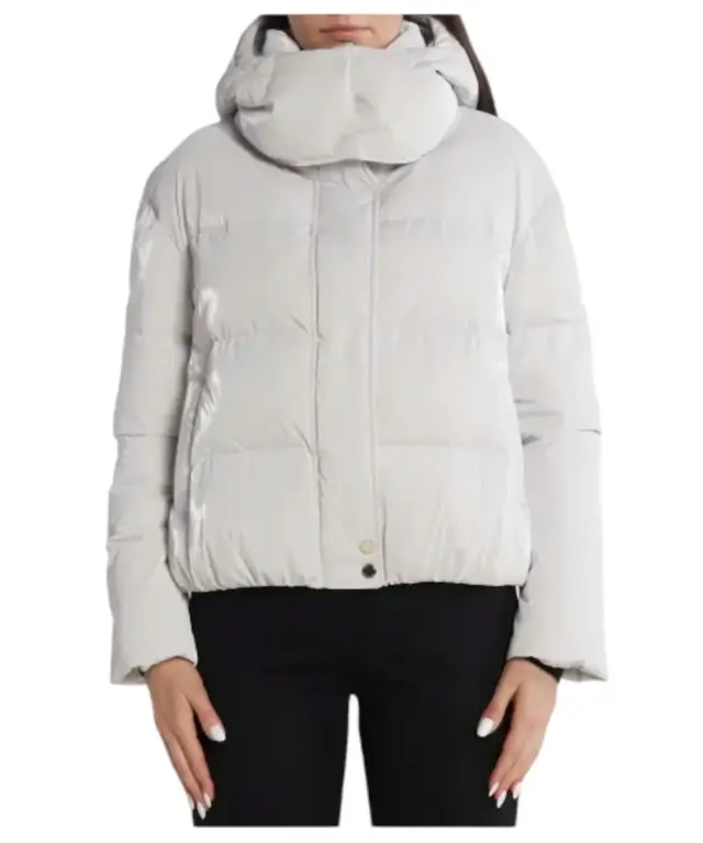 Patrizia Pepe - Γυναικείο Χειμωνιάτικο Μπουφάν Short hooded down jacket 2O0057-A347-W356 Λευκό - 40 2