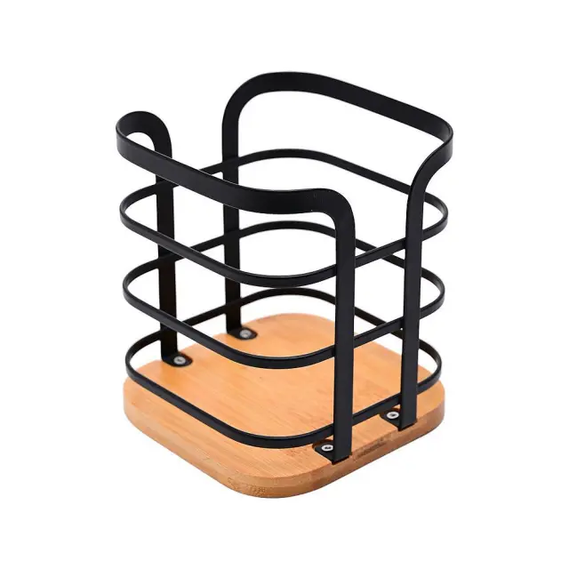 Θήκη Για Κουτάλες Μαύρο Bamboo/Μέταλλο 12x12x14.5cm Estia 01-13219