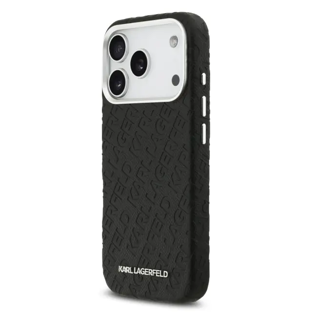 Karl Lagerfeld Grained PU Repeated Logo MagSafe Case for iPhone 17 Pro Black 2