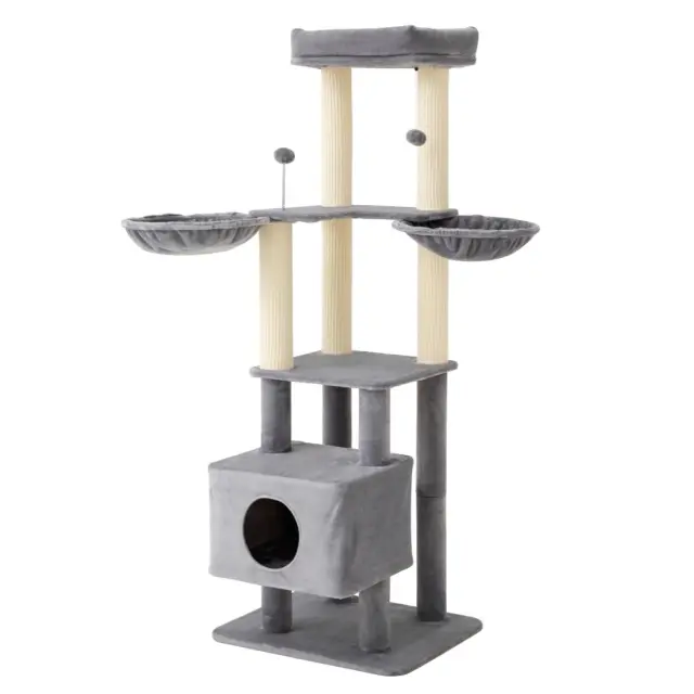 Ονυχοδρόμιο Με Ανταλ/κα Scratcher 4 Επιπέδων Γκρι 60x49x165cm 3