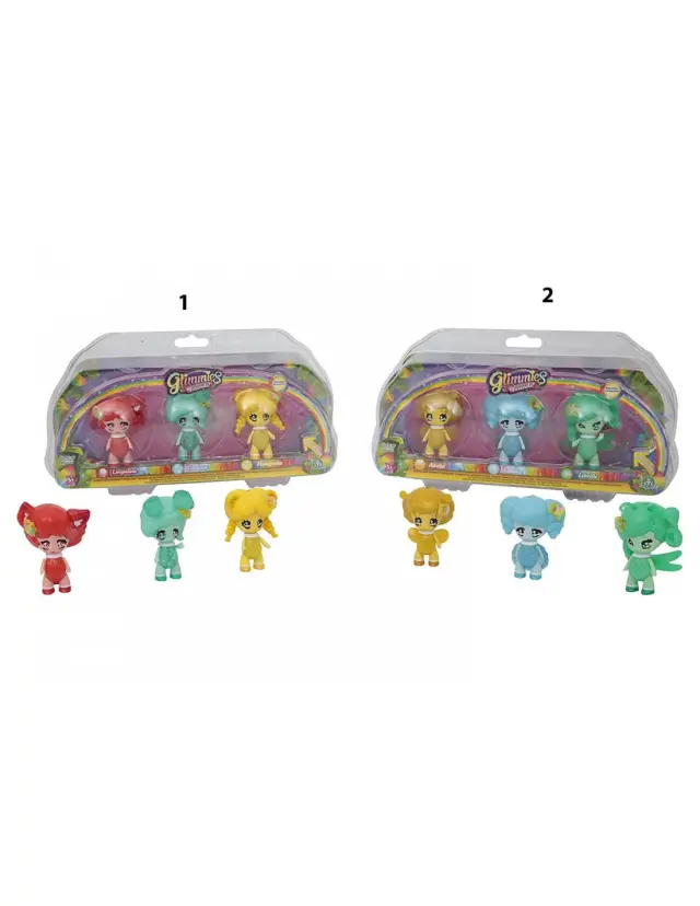 Giochi Preziosi Glimmies Rainbow Friends Σετ 3 Κούκλες - 2 Σχέδια GLN02110