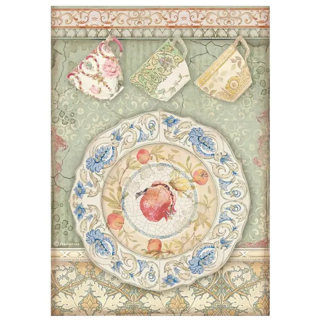 Ριζόχαρτο Stamperia 21x29cm, Casa Granada, Plates and cups