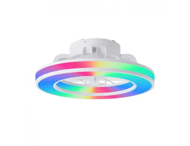 Ανεμιστήρας Οροφής Brilliant Mondello G80915/05 με φωτισμό LED RGB, τηλεχειριστήριο, διάμετρο 41.5cm και ισχύ 26W - Λευκό