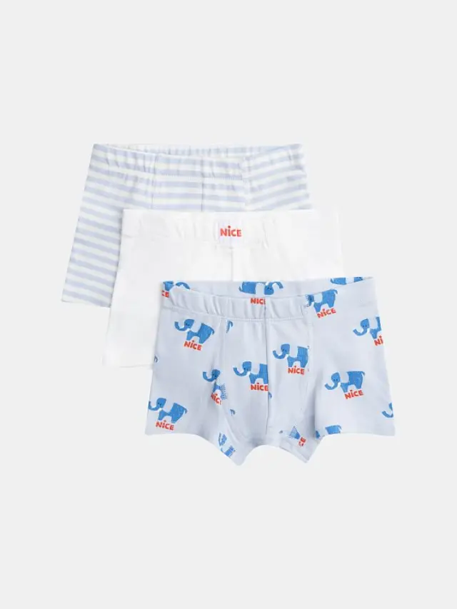 Παιδικό Σετ Εσωρούχων για Αγόρια Elephant Boxers ΜΠΛΕ