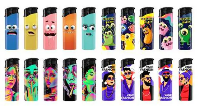 FunFlam Αναπτήρες Ηλεκτρονικοί - Faces 3τεμ. 2