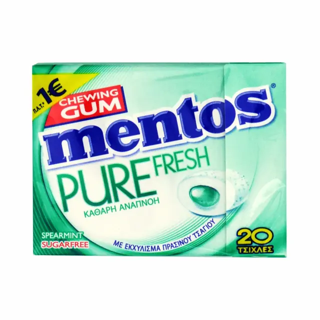 Mentos Pure Fresh Δυόσμος 30gr Συσκ. 12 τμχ