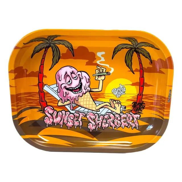 Best Buds Thin Box Rolling Tray with Storage Sunset Sherbet 3