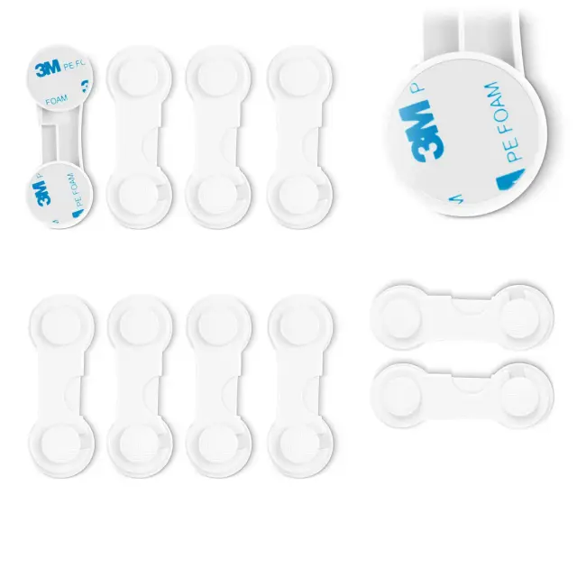 Ricokids Ασφάλεια σύρτης για συρτάρια-ντουλάπια 10τμχ Άσπρο
