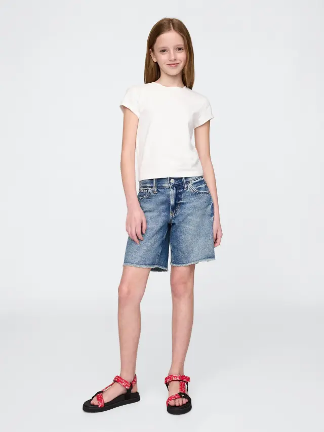Παιδικό Low Rise Stride Denim Βερμούδα Σορτς Medium wash