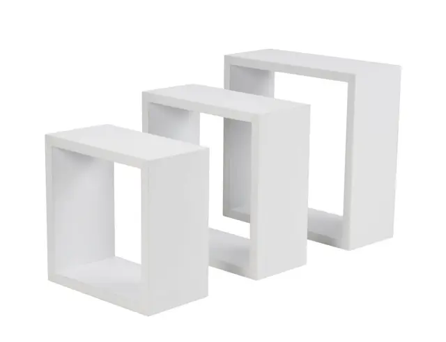 Σετ Ράφια Τοίχου Cubes Homea - White - 3 τεμάχια 6RAN789BC