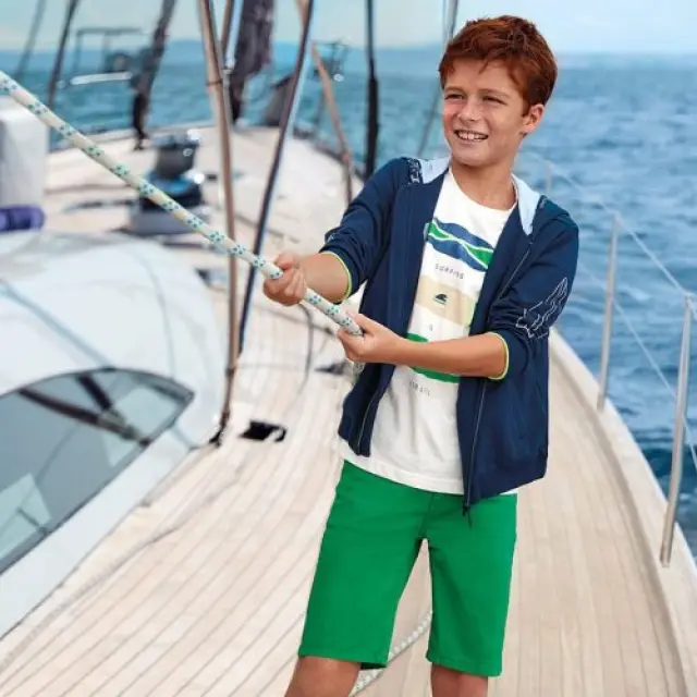 Junior 10 έως 18 ετών Βερμούδα 5 τσέπες βασική πράσινο 2