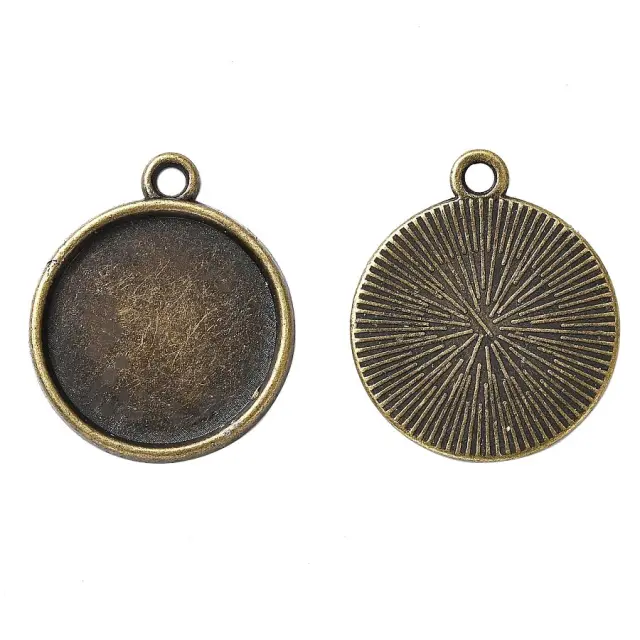 Καστόνι Κρεμαστό 22x19x2mm - Antique Bronze - 2τεμ