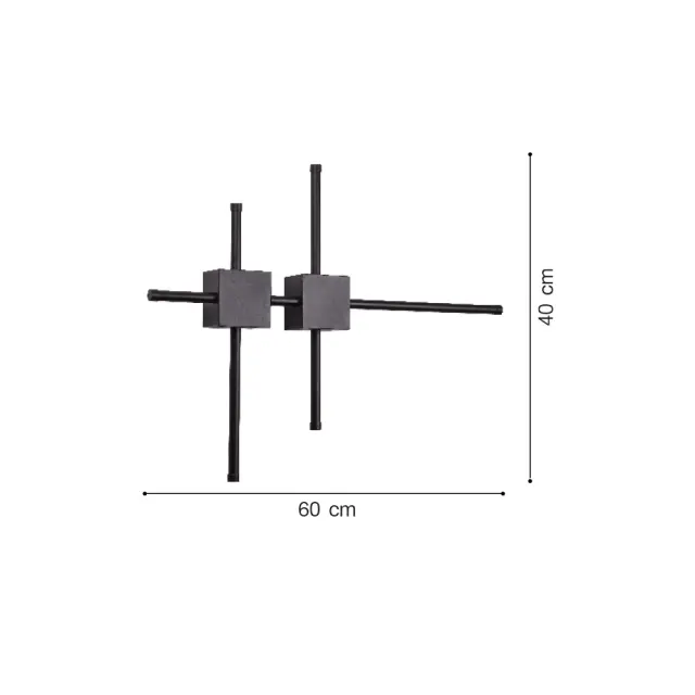 Inlight Επιτοίχιο φωτιστικό LED 21W 3CCT από μαύρο μέταλλο (43048-BL) 2