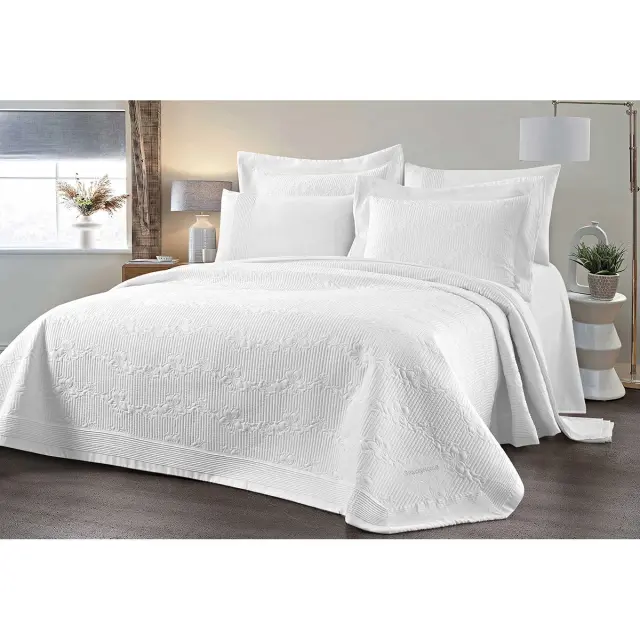 Νυφικό Σετ 3 Τεμ Κουβερλί 230x250 Υπέρδιπλο Beauty Home Emelia 12505 Λευκό 100% Microfiber 2