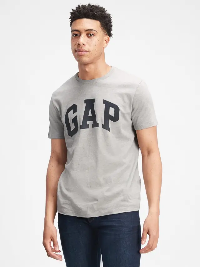 Γκρι Gap Logo Μπλούζα light heather gray